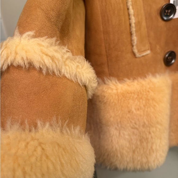 Coach Tan Teddy Jacket with Cream Details - Picture 7 of 10